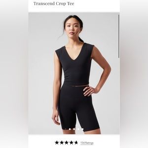 Athleta Transcend Crop Tee Mauve Medium